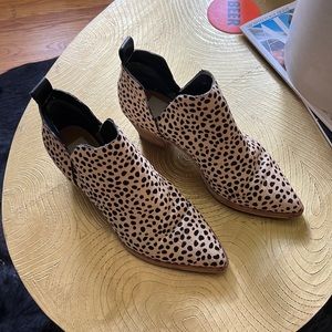 Dolce Vita Cow Hair Ankle Booties Leopard Print